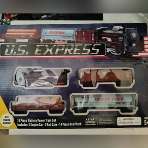 US Express Train Set 18 Pieces Battery Operated Track & Rail Cars
